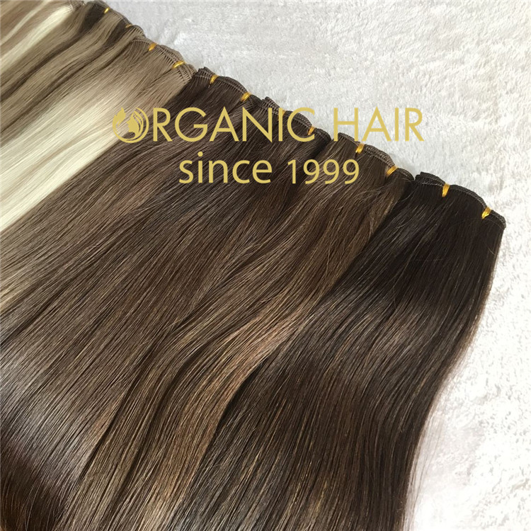 Full cuticle human hair best quality with colorful handtied weft C52